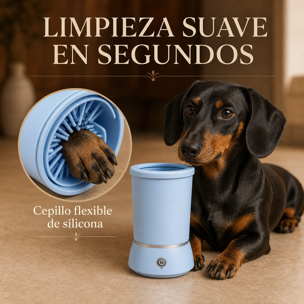 Limpiador de Patas para Perros con Motor Eléctrico | Recargable y Silencioso