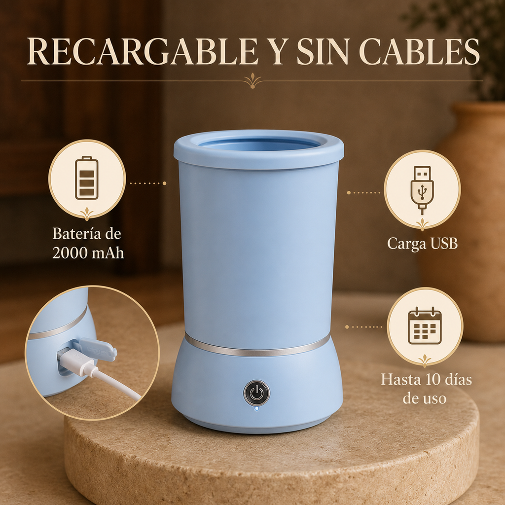 Limpiador de patas recargable por USB con batería de 2000 mAh