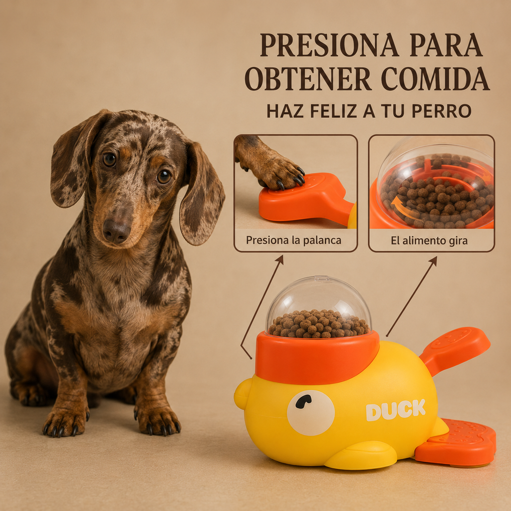 Juguete dispensador de premios para perro — estimulación mental y recompensa