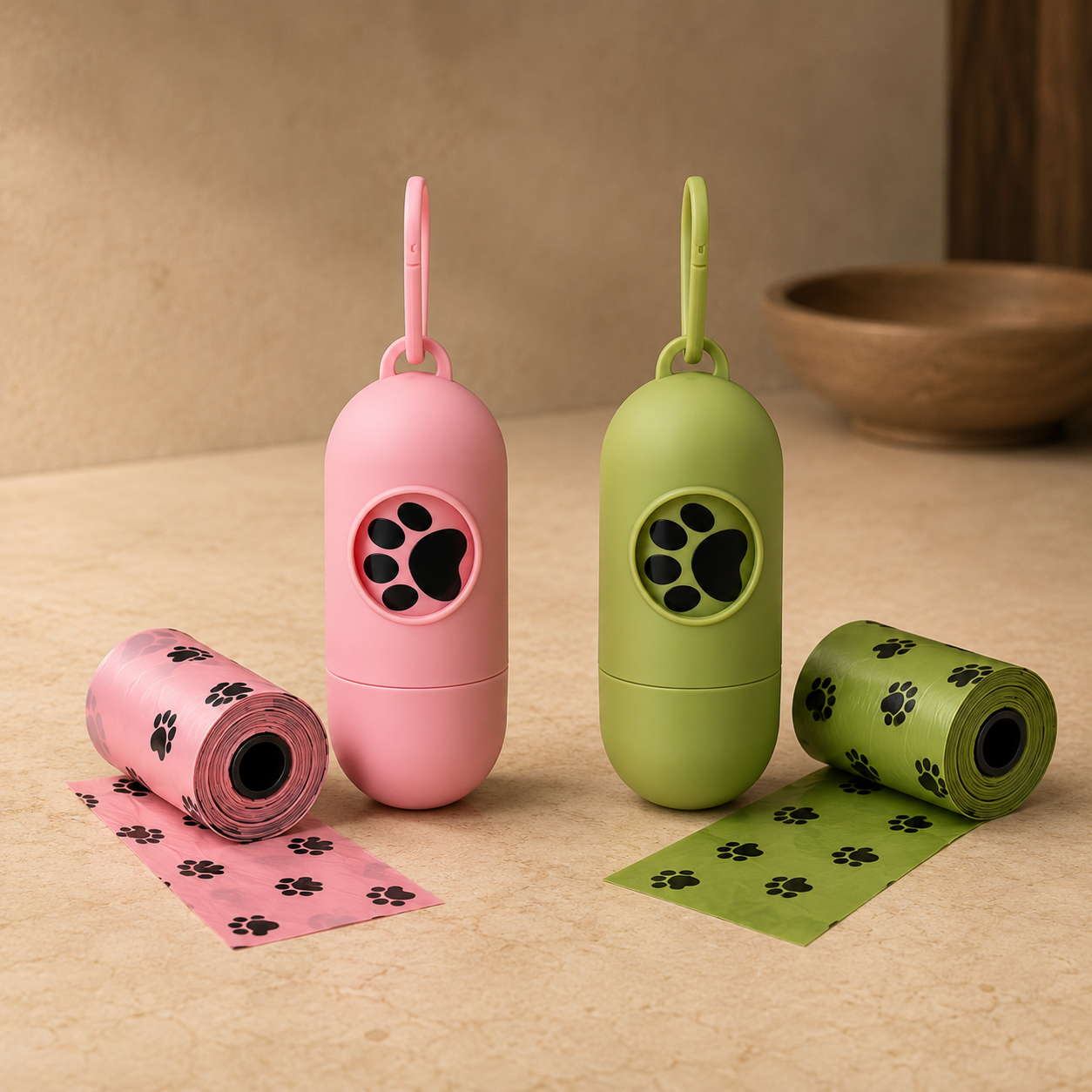 Bolsas de caca biodegradables para perro con dispensador — pack económico