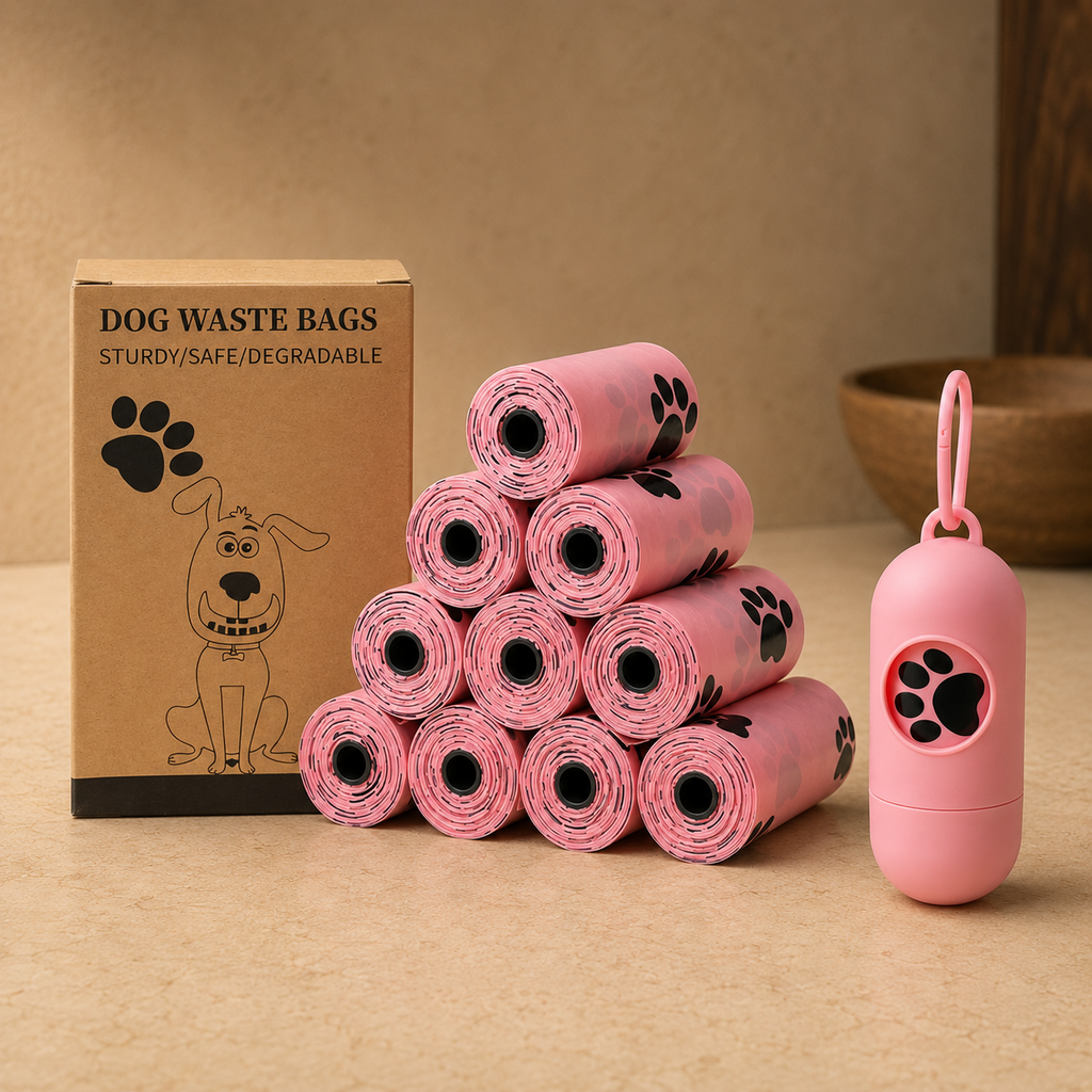 Bolsas de caca biodegradables para perro con dispensador — pack económico