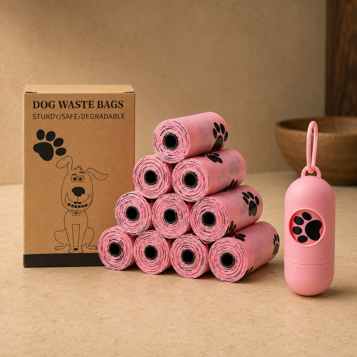 Bolsas de caca biodegradables para perro con dispensador — pack económico