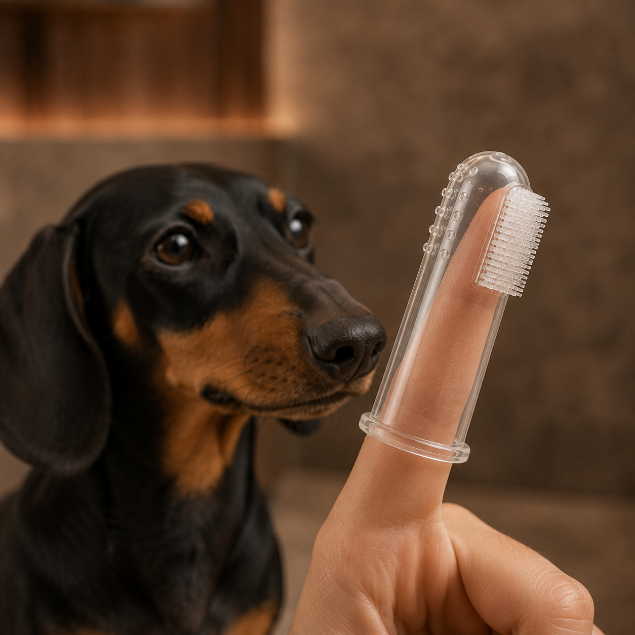 Finger toothbrush for dogs and cats
