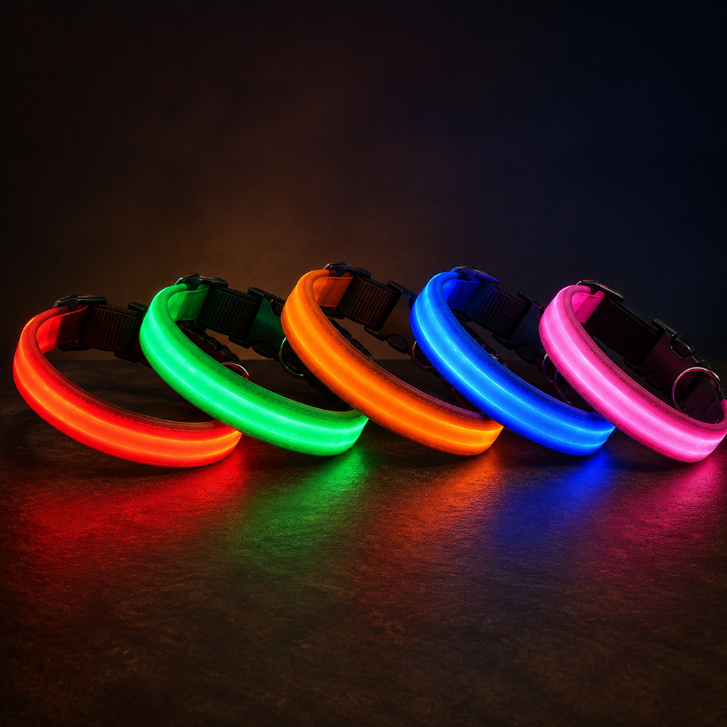 LED light-up dog leash — nighttime safety