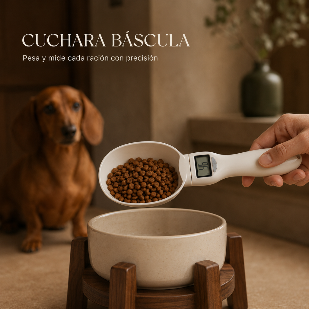 Digital measuring spoon for dog food
