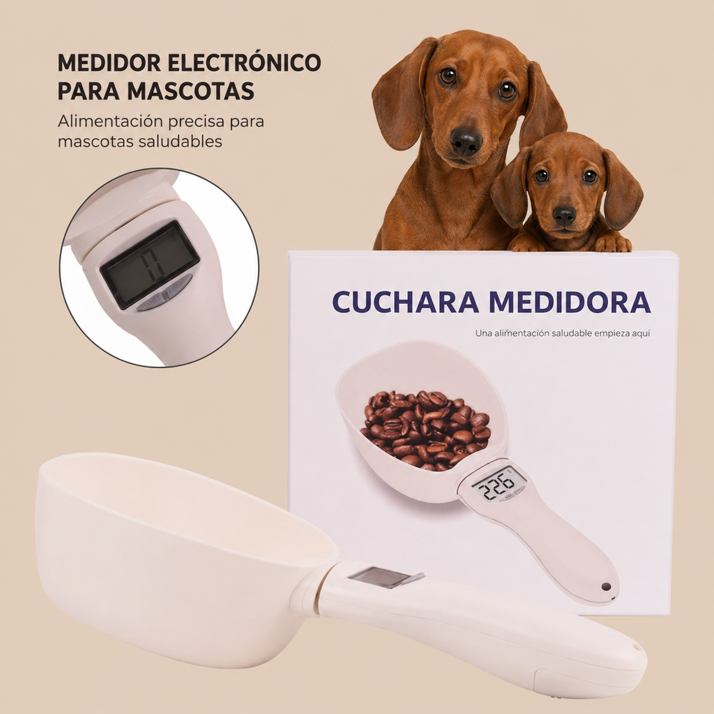 Digital measuring spoon for dog food