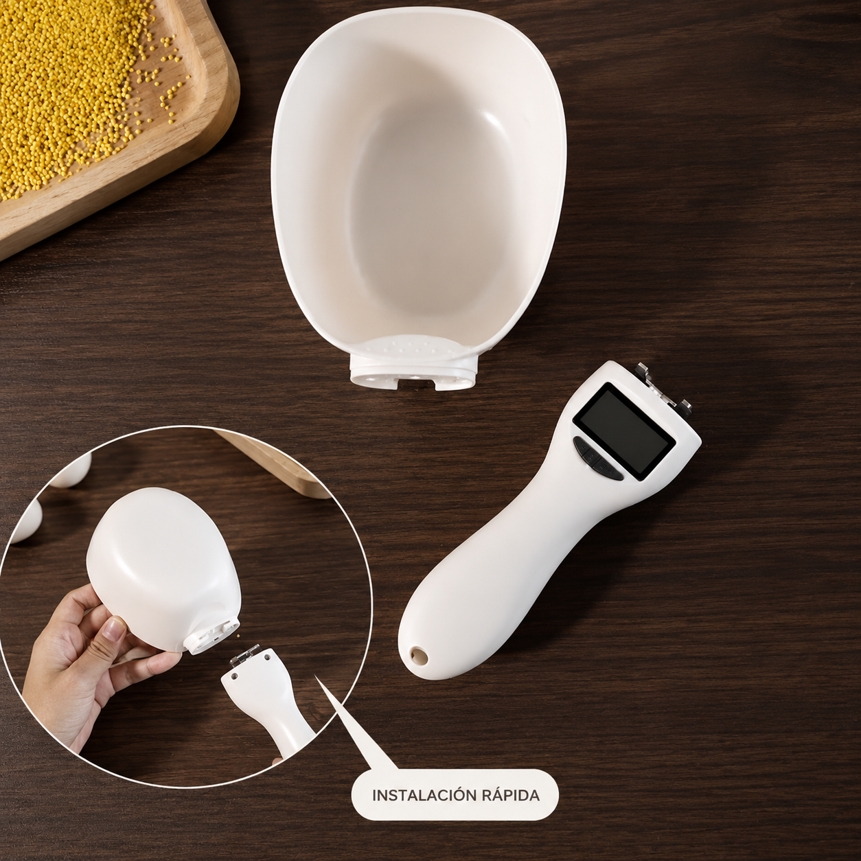 Digital measuring spoon for dog food