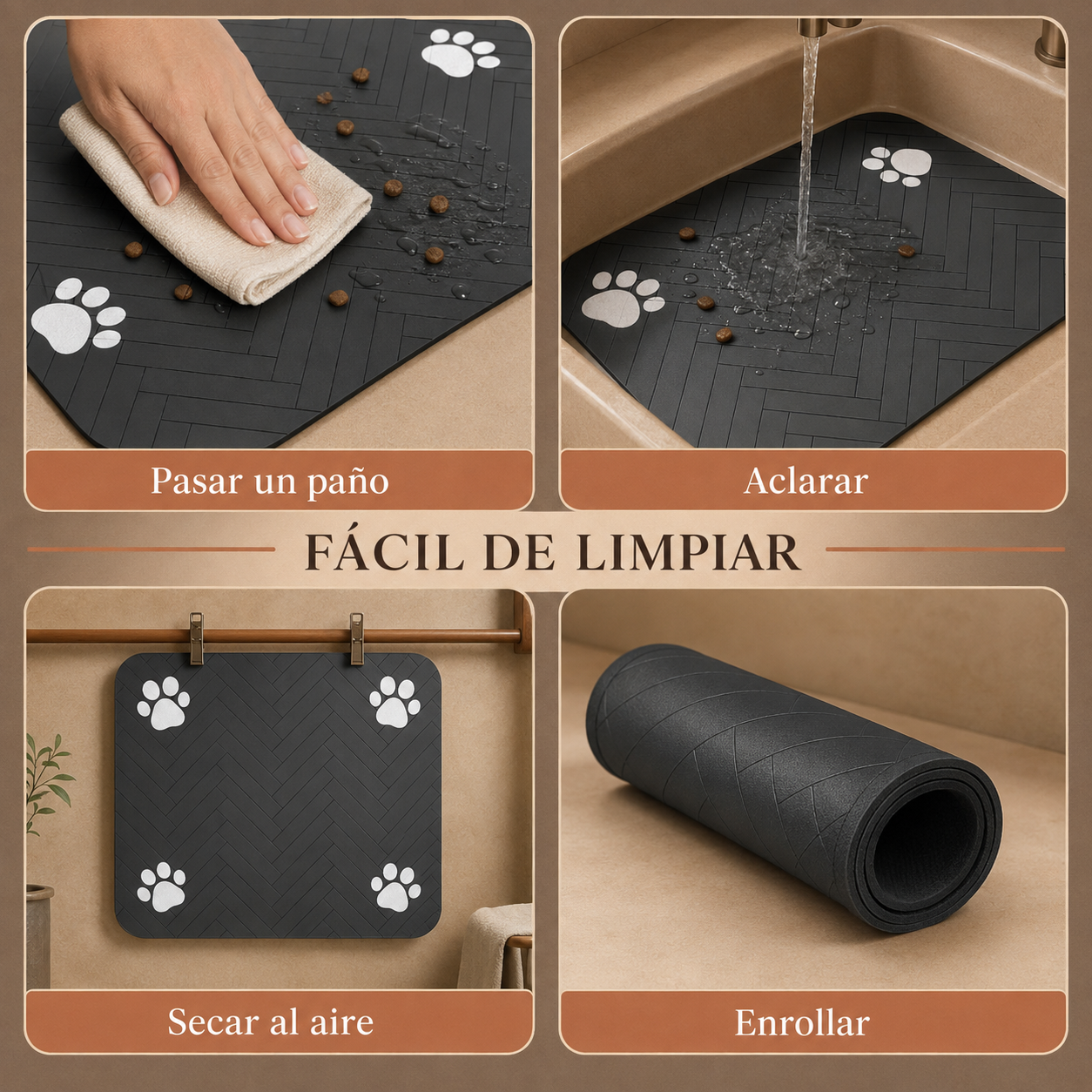 Waterproof dog food mat