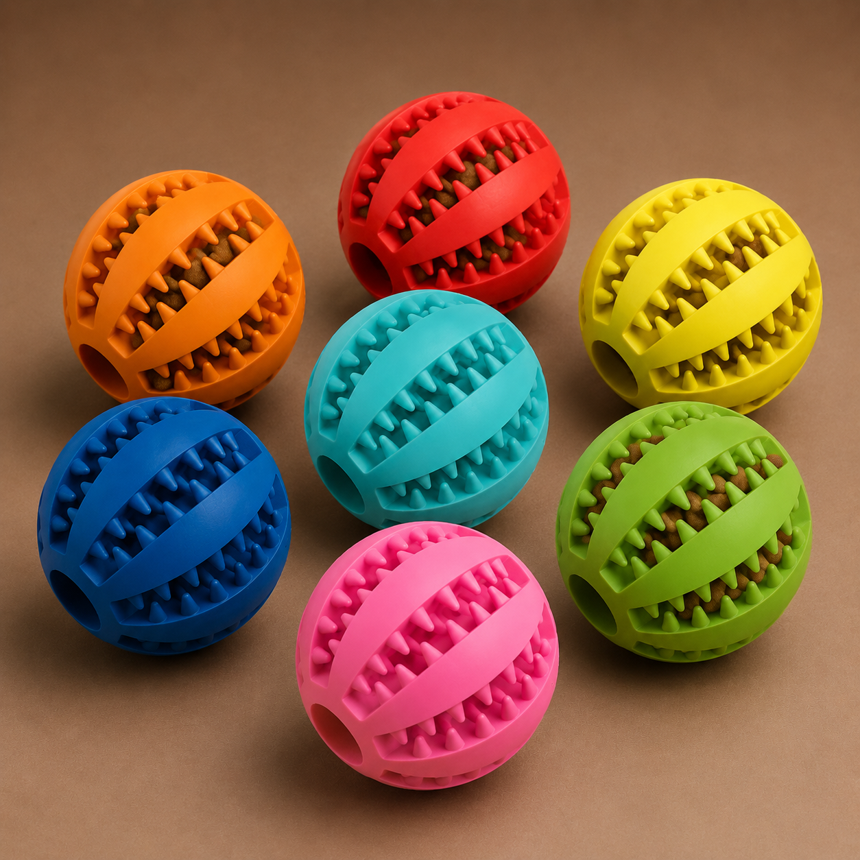 Natural rubber dog ball — dental cleaning