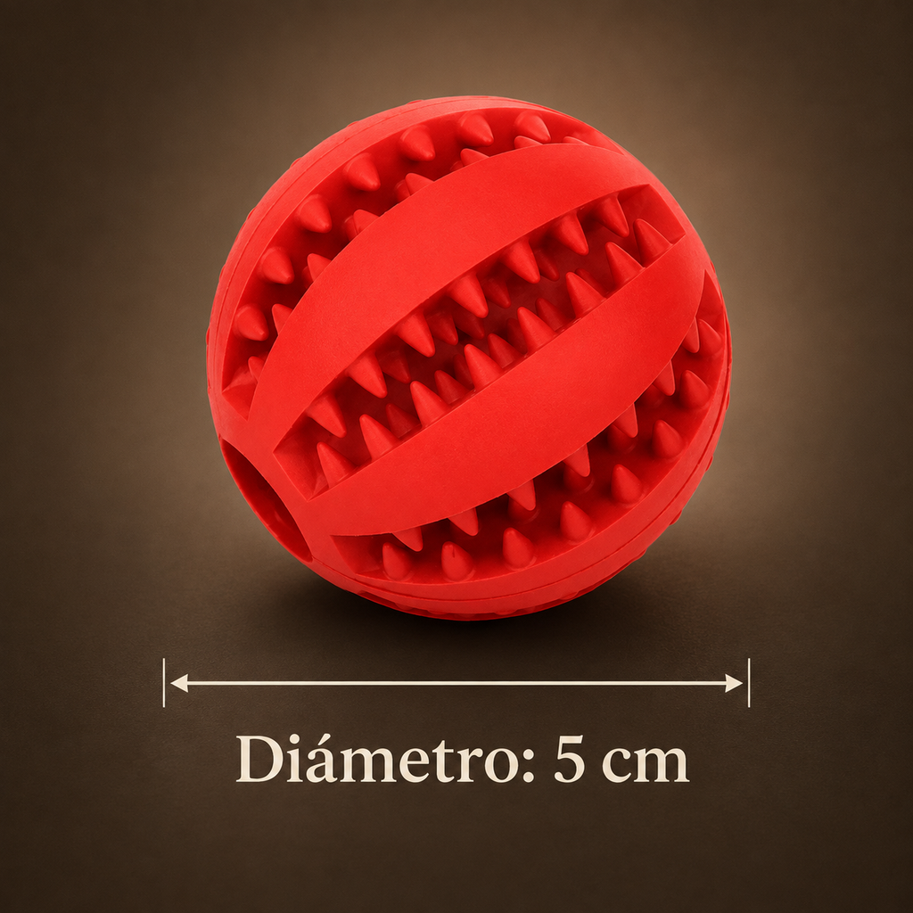 Natural rubber dog ball — dental cleaning