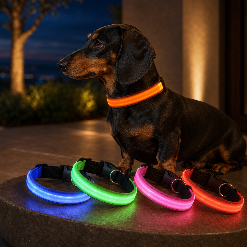 LED light-up dog leash — nighttime safety